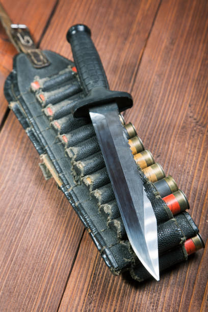istock still life with a knife and bandolier on a close-up table 907740850
