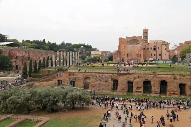 ROMA, ITALY - 01 OCTOBER 2017: the Domus Aurea, built by Emperor Nero in Rome, in the Roman Forum