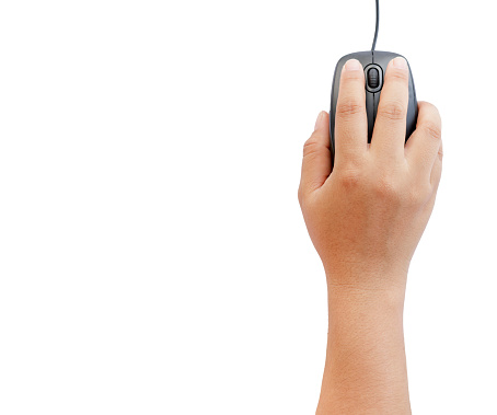 spel klap informeel Computer Mouse In Hand Stock Photo - Download Image Now - Computer Mouse,  Hand, Child - iStock