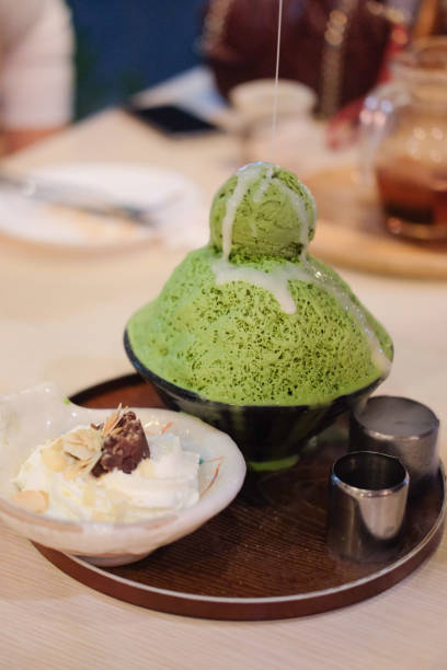 istock Green tea Bingsu (Korean ice dessert) with green tea ice cream 907759674