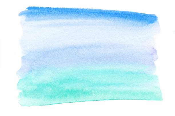 istock Blue watercolor background as texture or background. Teal or turquoise Watercolour spot