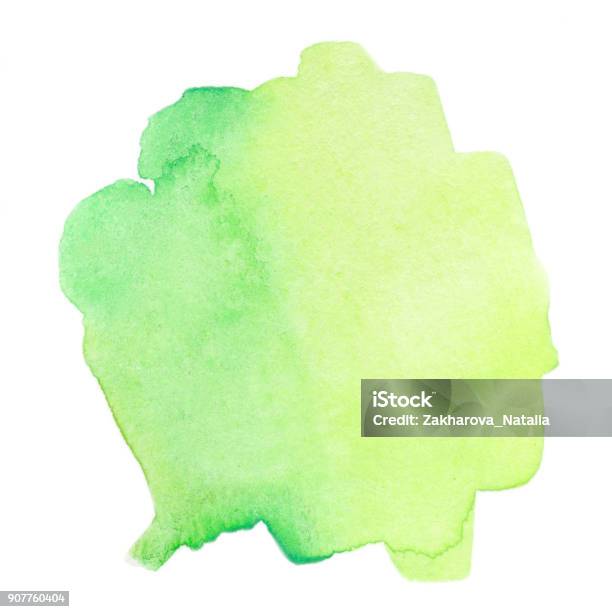 Photo libre de droit de Splash Aquarelle Abstraite Vert Chute Daquarelle Humide Pour Votre Conception banque d'images et plus d'images libres de droit de Aquarelle