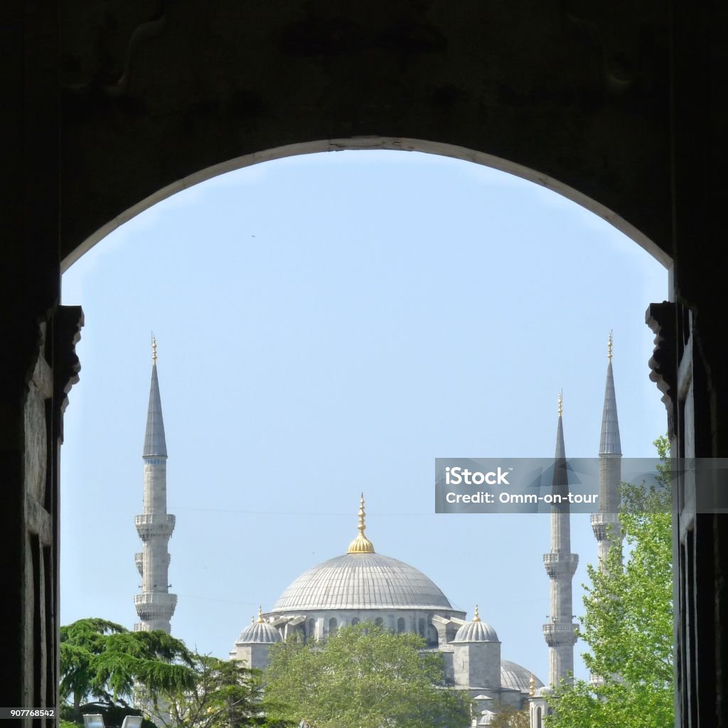 Blue Mosque Gate View Through Gate Towards Blue Mosque Outside View Stock Photo ...