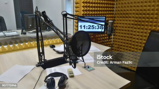 Radio Studio Stock Photo - Download Image Now - Radio Station, Anechoic Test Chamber, Radio