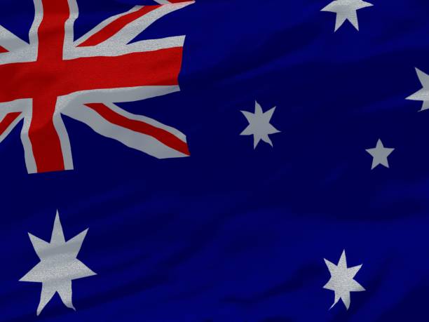 istock Fabric texture flag of Australia. 907776764