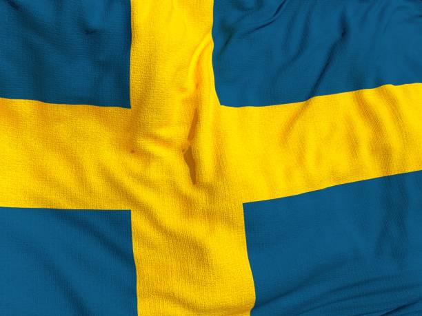 istock Fabric texture flag of Sweden. 907781304
