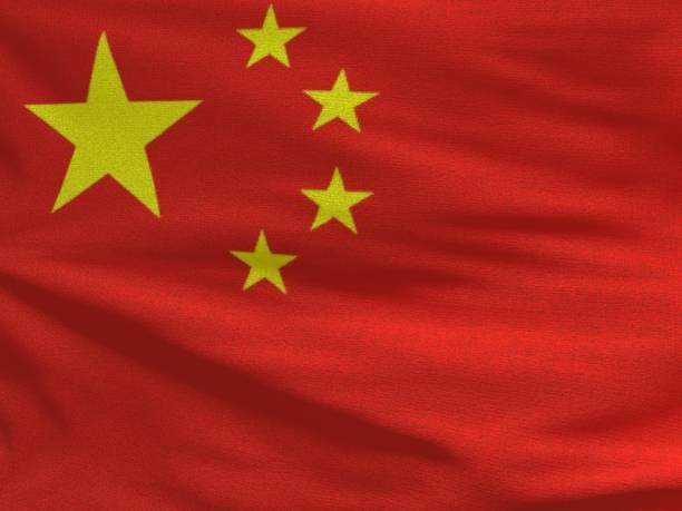 istock Fabric texture flag of China. 907781776