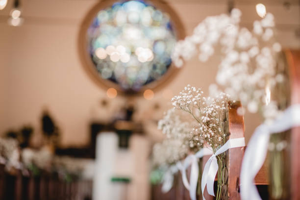 istock church wedding ceremony flowers 907787166