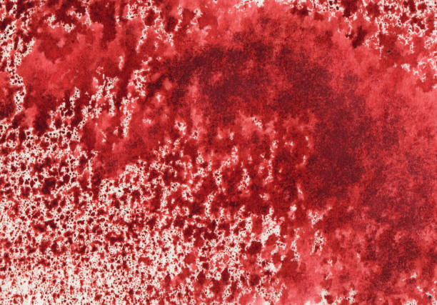 istock Splattered and spotted red grungy texture background 907805744