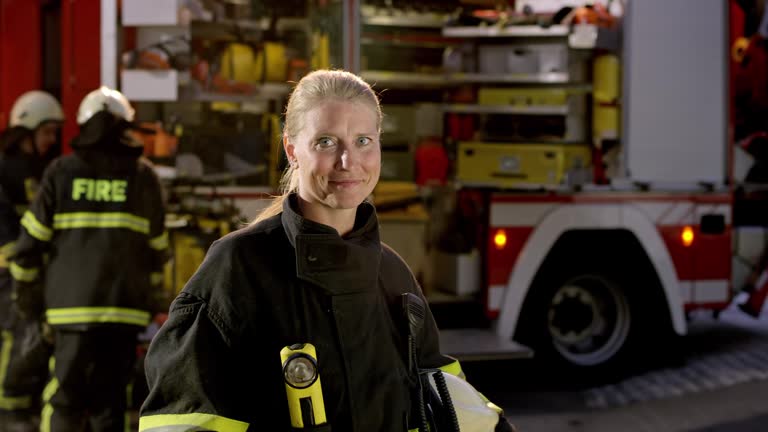 Portrait of a female firefighter