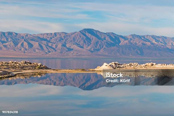 Desert Mountains At The Salton Sea Marina Stock Photo - Download Image Now - Salton Sea, California, Desert Area