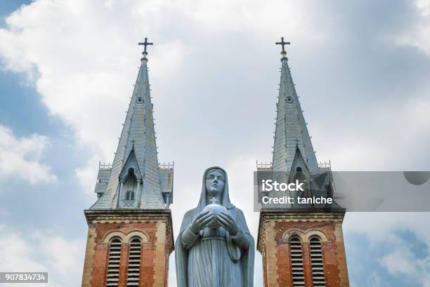 Notre Dame Cathedral In Ho Chi Minh City Vietnam Stock Photo - Download Image Now - Architecture, Asia, Blue