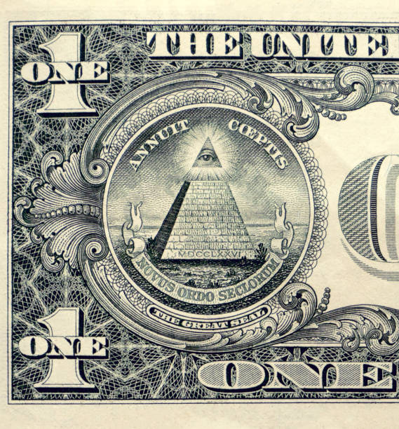 istock Closeup of a dollar bill with all seeing eye 907835190