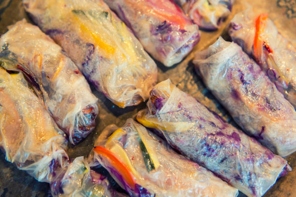 Vegan rice paper spring rolls
