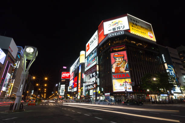 istock Sapporo Susukino at night in Japan 907846048
