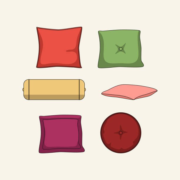 ilustrações, clipart, desenhos animados e ícones de conjunto de almofadas - cushion