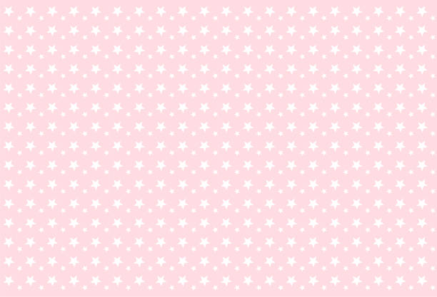 бесшовный дыш-узор. белые звезды на розовом фоне. - femininity pattern female backgrounds stock illustrations