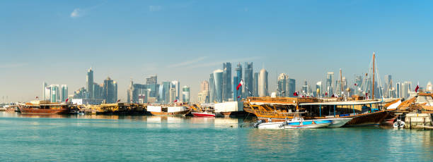 istock Traditional arabic dhows in Doha, Qatar 907857748