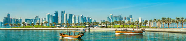 istock Traditional arabic dhows in Doha, Qatar 907860312