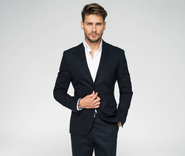 handsome man - mans suit imagens e fotografias de stock