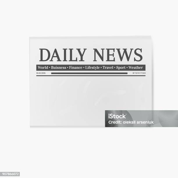 Blank Newspaper Illustration Stock Illustration - Download Image Now - Newspaper, Template, Article