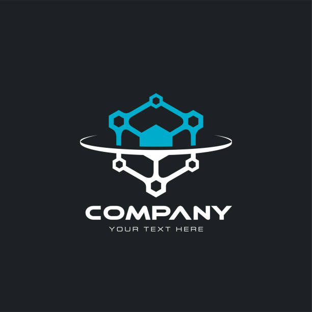 technological icon The technological icon is divided into two parts by an arc. human genome code stock illustrations