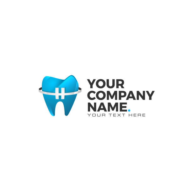 tooth icon The tooth icon with braces on it. Stomatology. dentist logos stock illustrations