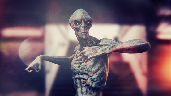 Angry and irritated alien.
