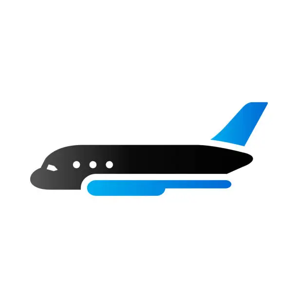 Vector illustration of Duo Tone Icon - Airplane commercial