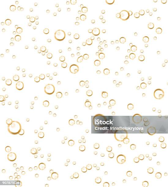 Vector Realistic Soda Champagne Bubbles Stock Illustration - Download Image Now - Bubble, Champagne, Carbonated