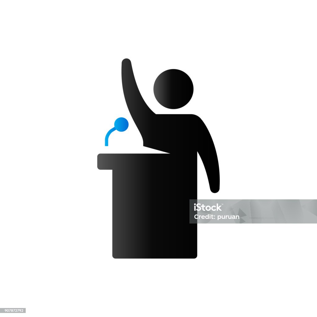 Duo Tone Icon - Auctioneer Auctioneer icon in duo tone color. Business auction bidding marketplace Agreement stock vector