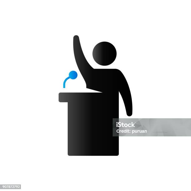 Duo Tone Icon Auctioneer Stock Illustration - Download Image Now - Agreement, Arts Culture and Entertainment, Auction