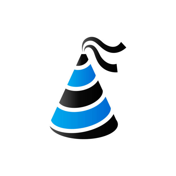 Duo Tone Icon - Birthday hat Birthday hat icon in duo tone color. Object celebration head wear party hat stock illustrations