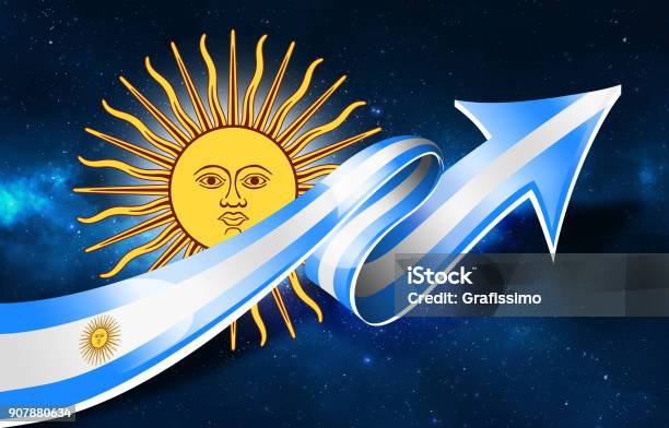 Argentina Flag With Arrow Upwards Stock Illustration - Download Image Now - Argentina, Soccer, 2018