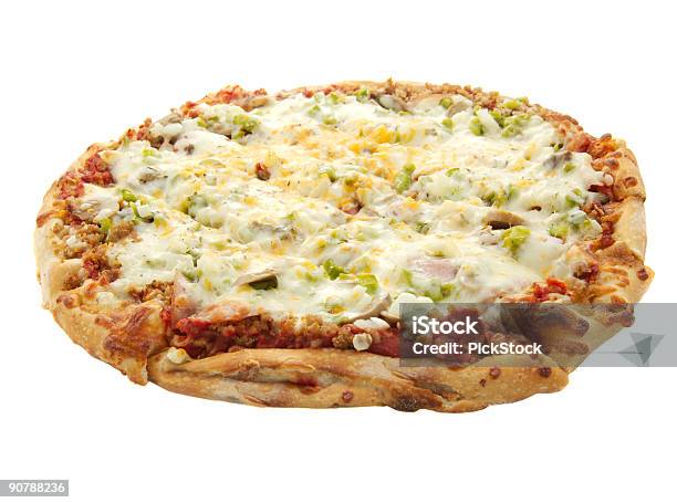 Deep Pan Pizza Stock Photo - Download Image Now - Bell Pepper, Cheese, Color Image