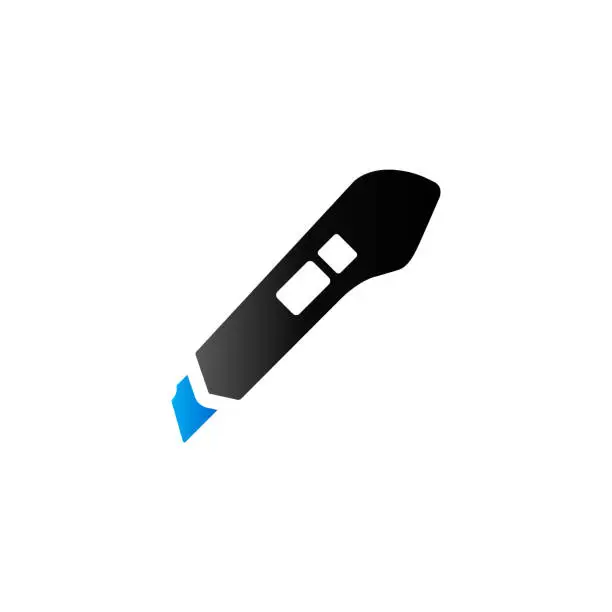 Vector illustration of Duo Tone Icon - Cutter knife