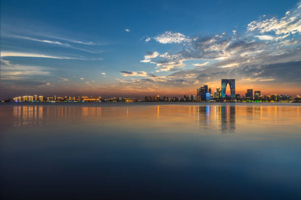 istock City Skyline By River Against Sky at twilight 907889910