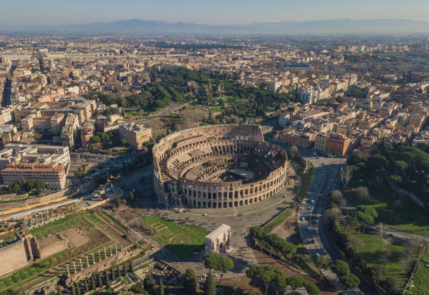 istock Aerial view of Colosseum 907892188