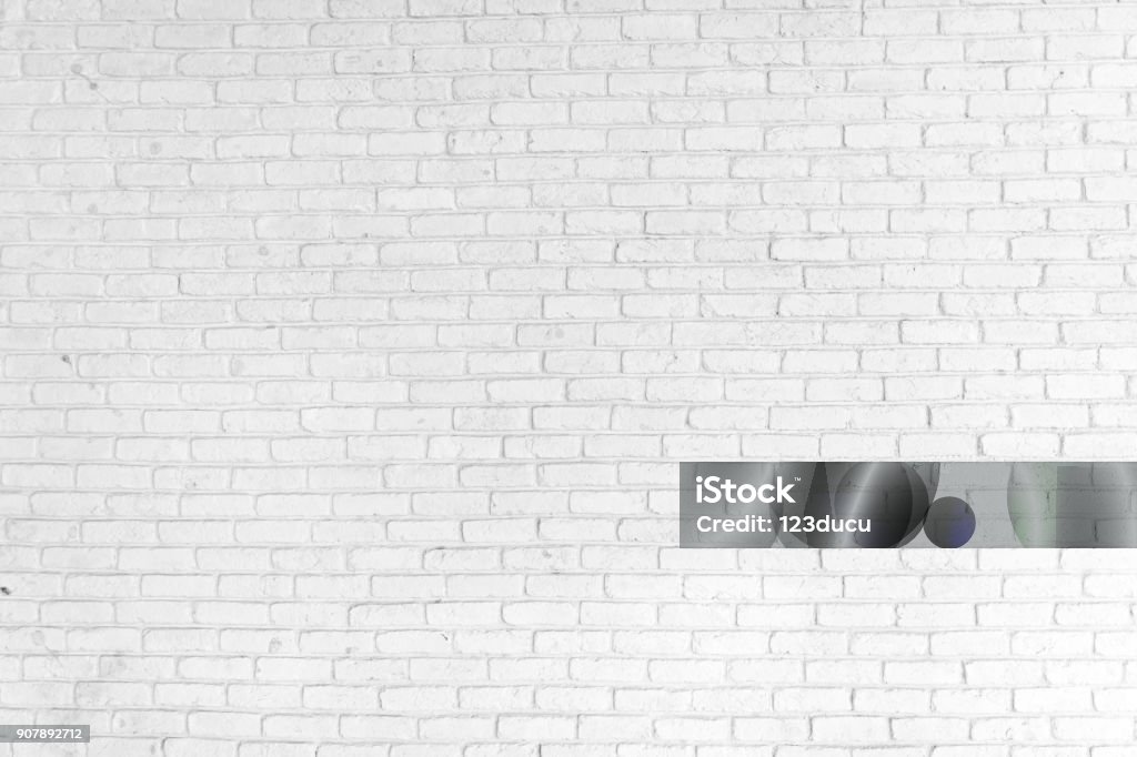White Brick Wall Hintergrund - Lizenzfrei Weiß Stock-Foto