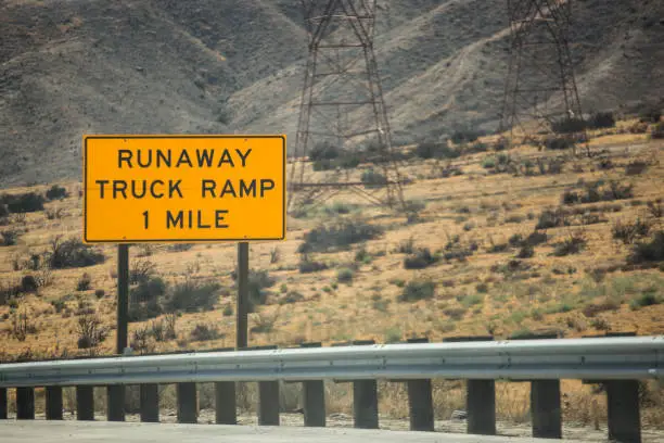 Runaway truck off ramp on a freeway