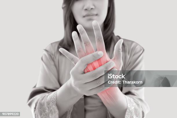Woman With Hand Pain Stock Photo - Download Image Now - Arthritis, Hand, Pain