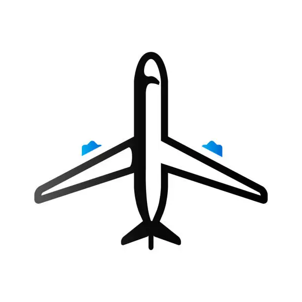 Vector illustration of Duo Tone Icon - Airplane commercial