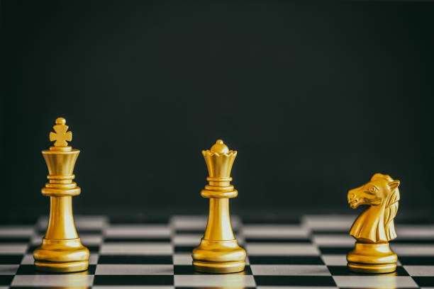 istock Strategy chess battle Intelligence challenge game on chessboard. Success the strategy concept. Chess business leader and success idea. Chess strategy game business competition success play. 907909040