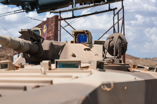 Las Vegas, United States – September 10, 2020: Detail of a Humvee in a military base of the United States of North America