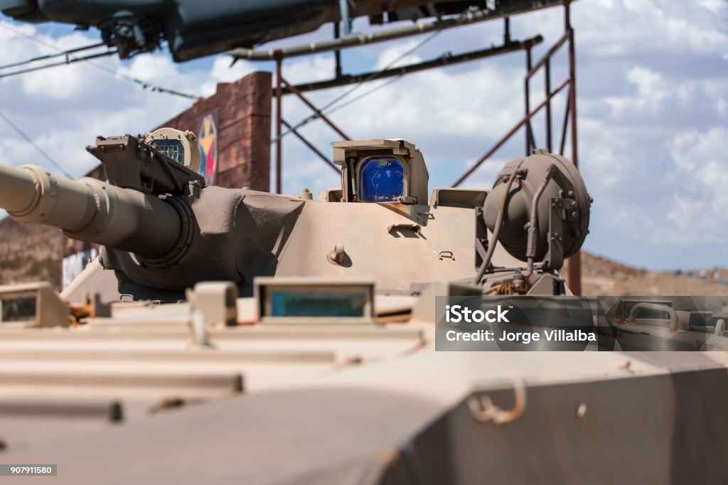 Military tank Lens - Optical Instrument Stock Photo