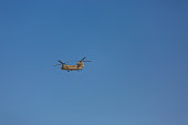 Army CH-47 Chinook helicopter mid flight