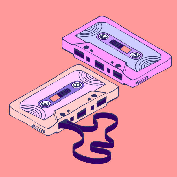 Cassette Tapes Old audio cassettes audio cassette illustrations stock illustrations