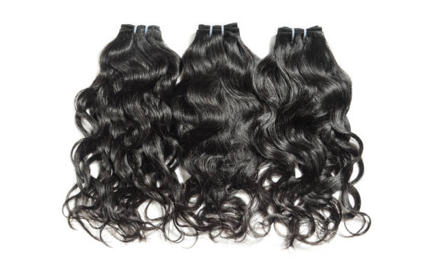 Natural Wavy Black Human Hair Weave Extensions Bundles Stock Photo -  Download Image Now - iStock