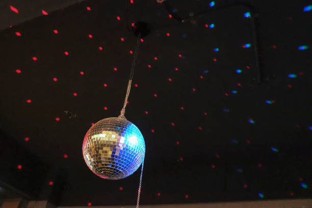 istock shinning mirror ball hanging on the ceiling (disco ball) 907919960