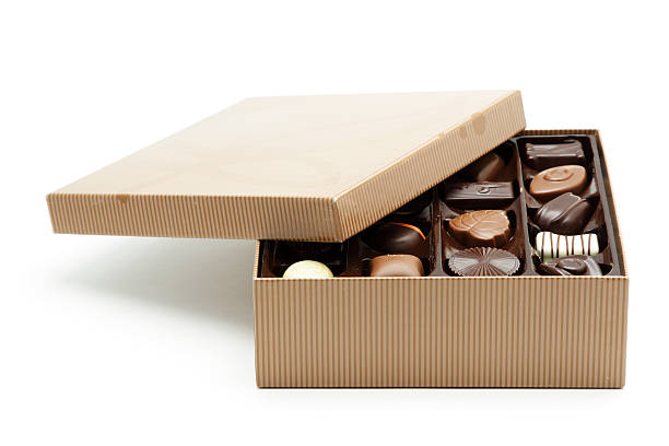 istock Isolated box of chocolates with lid open 90792128